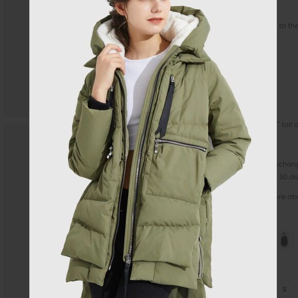 Orolay Zip Front Thickened Down Jacket in Green - Picture 8 of 8